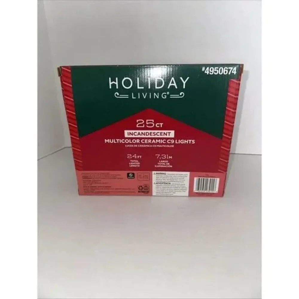 ⚡️2 Holiday Living 25ct Ceramic C9‎ Multicolored Christmas Lights Party Lights